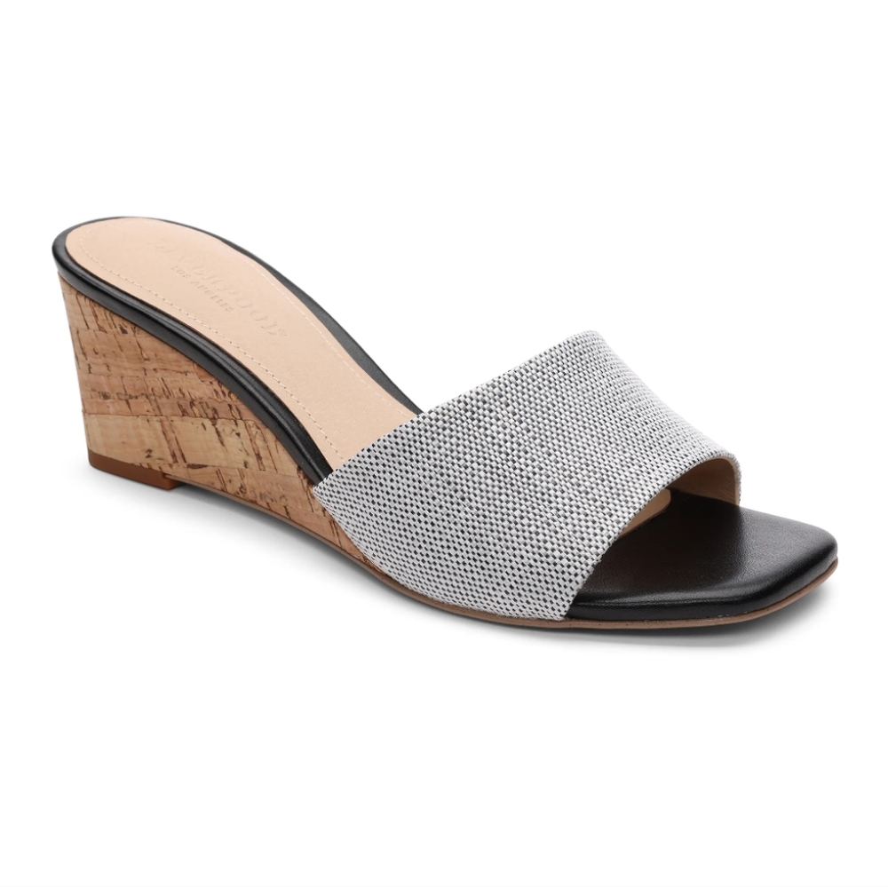Liverpool Los Angeles Women's Flowers Leather & Cork Wedge Sandals